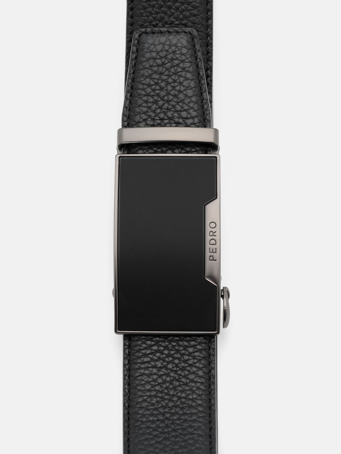 Leather Automatic Belt, Black Tumble, hi-res