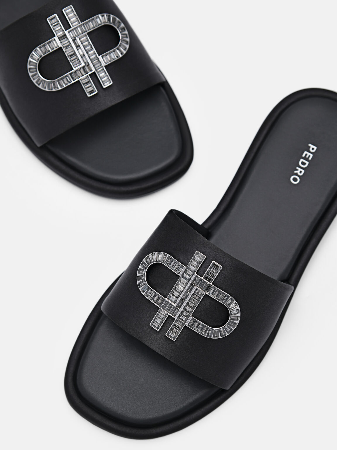 PEDRO Icon Satin Sandals, Black, hi-res