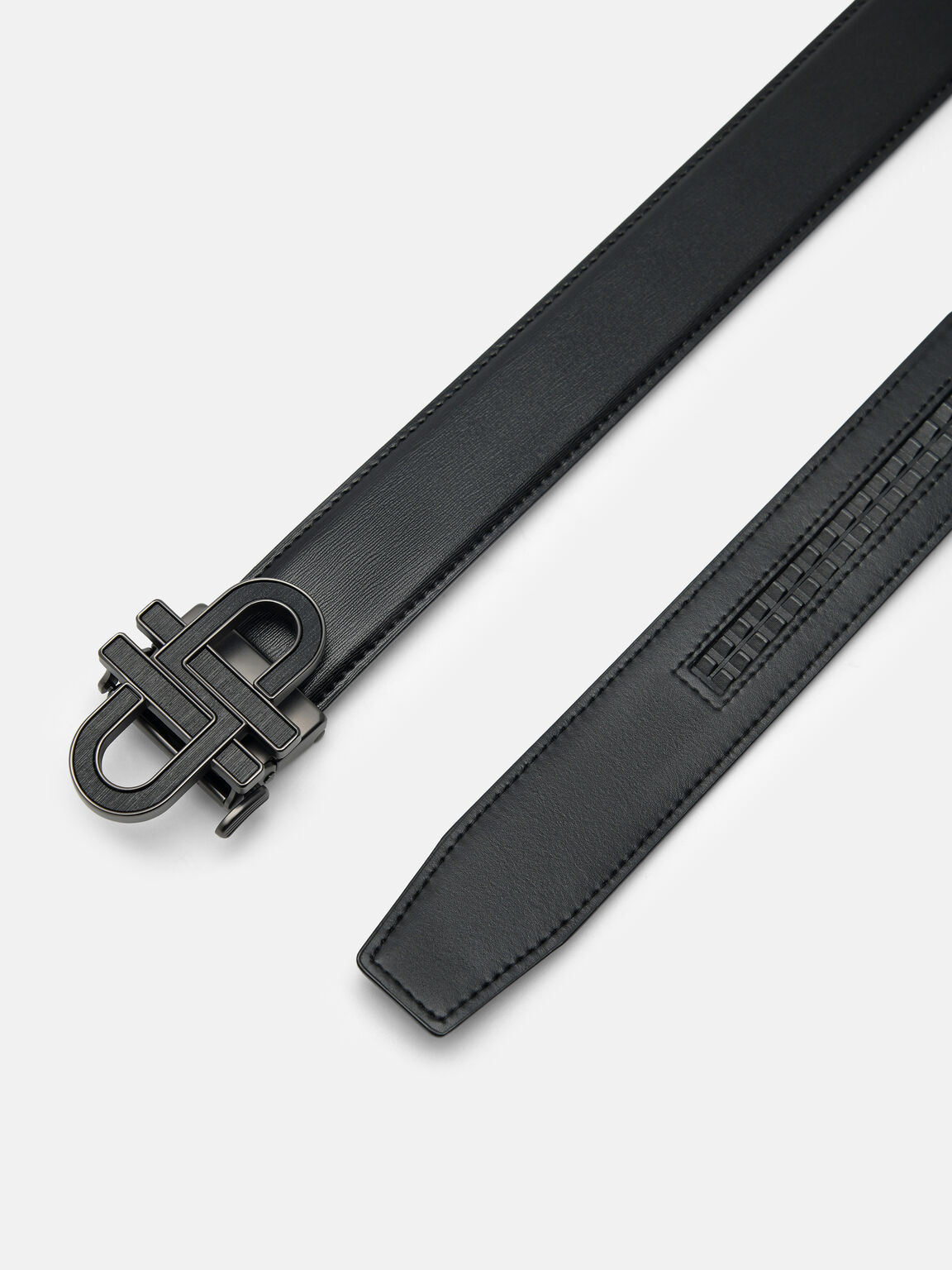 Thắt lưng bản vừa Icon Leather Automatic, Đen, hi-res