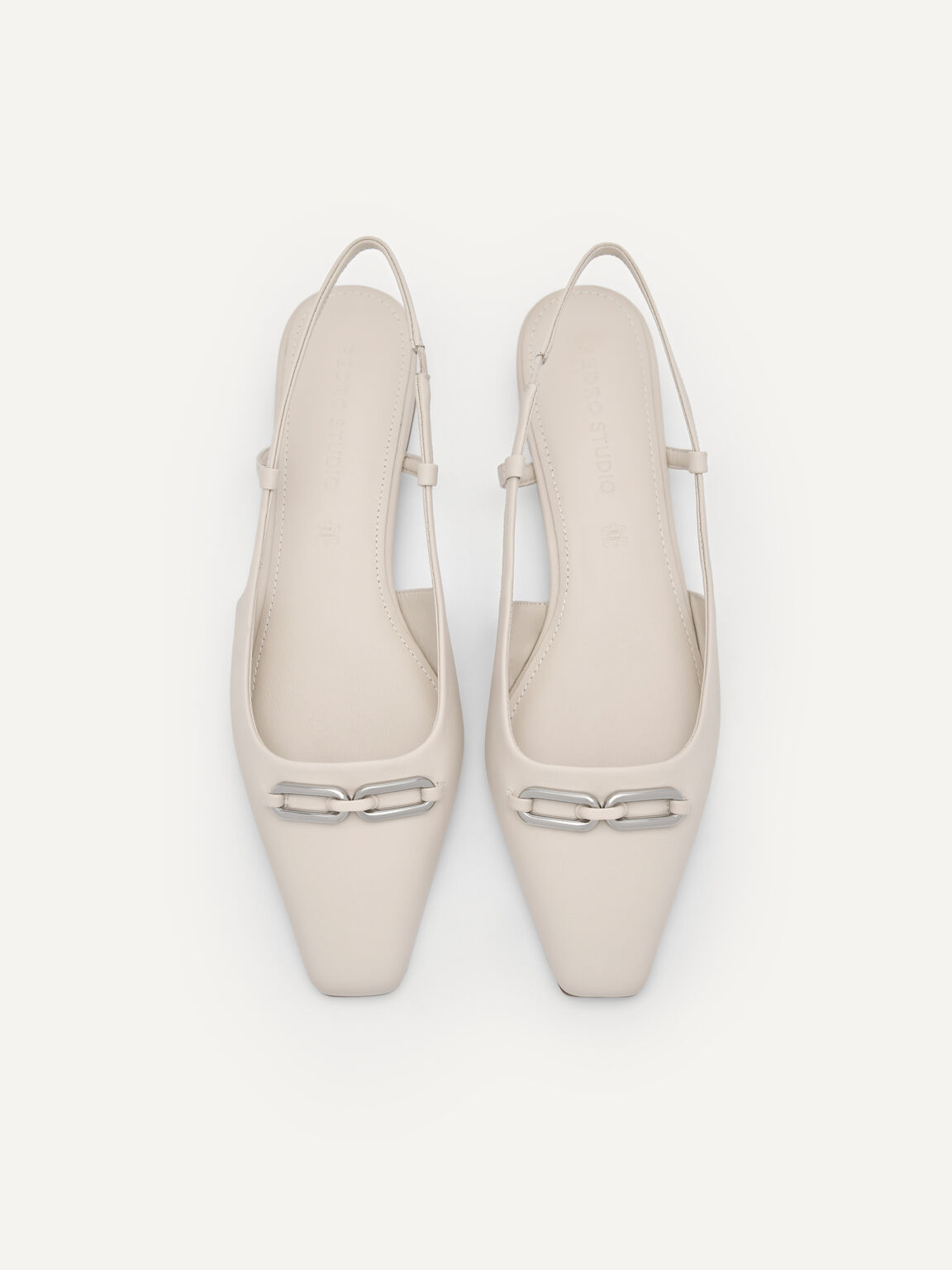 PEDRO Studio Kate Leather Ballerina Flats, Cream