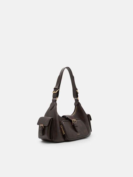 Ilena Shoulder Bag, Dark Brown, hi-res