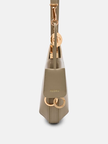 T&uacute;i đeo vai Jatte Leather Charm, Xanh Olive, hi-res