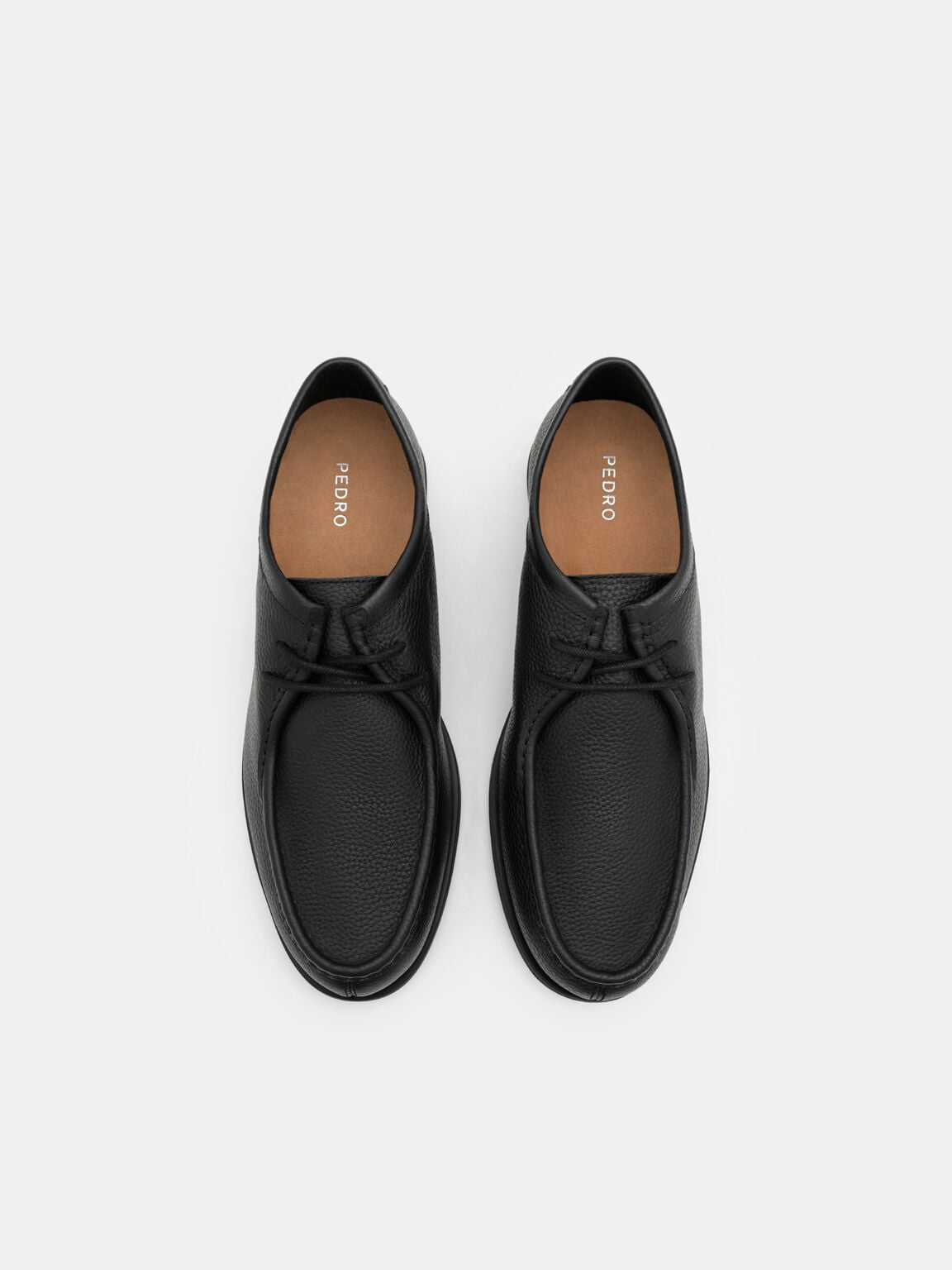 Gi&agrave;y t&acirc;y mũi tr&ograve;n Tumbled Leather, Đen v&acirc;n, hi-res