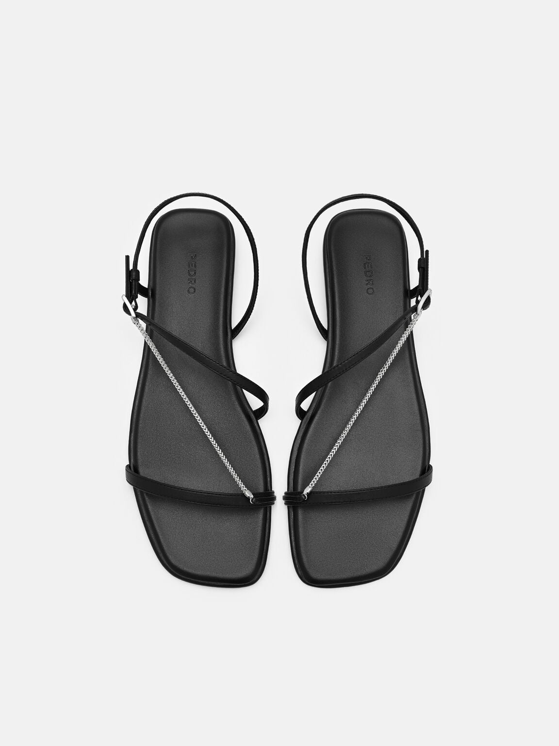 Gi&agrave;y sandals mũi vu&ocirc;ng Marland, Đen, hi-res