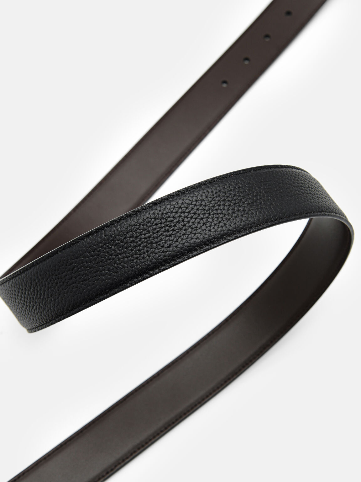 Thắt lưng bản vừa Icon Leather Reversible, Đen