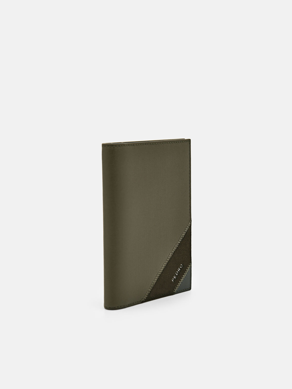 Leather Bi-Fold Passport Holder, Military Green, hi-res