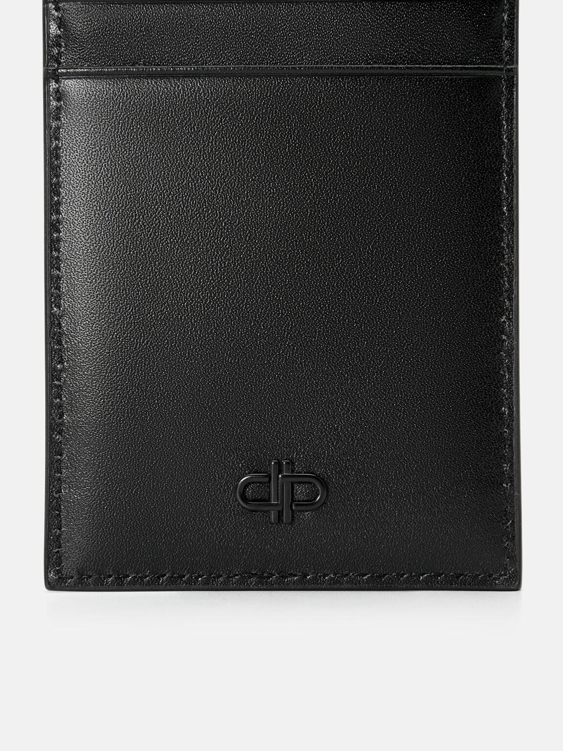 Leather Lanyard Card Holder, Black, hi-res