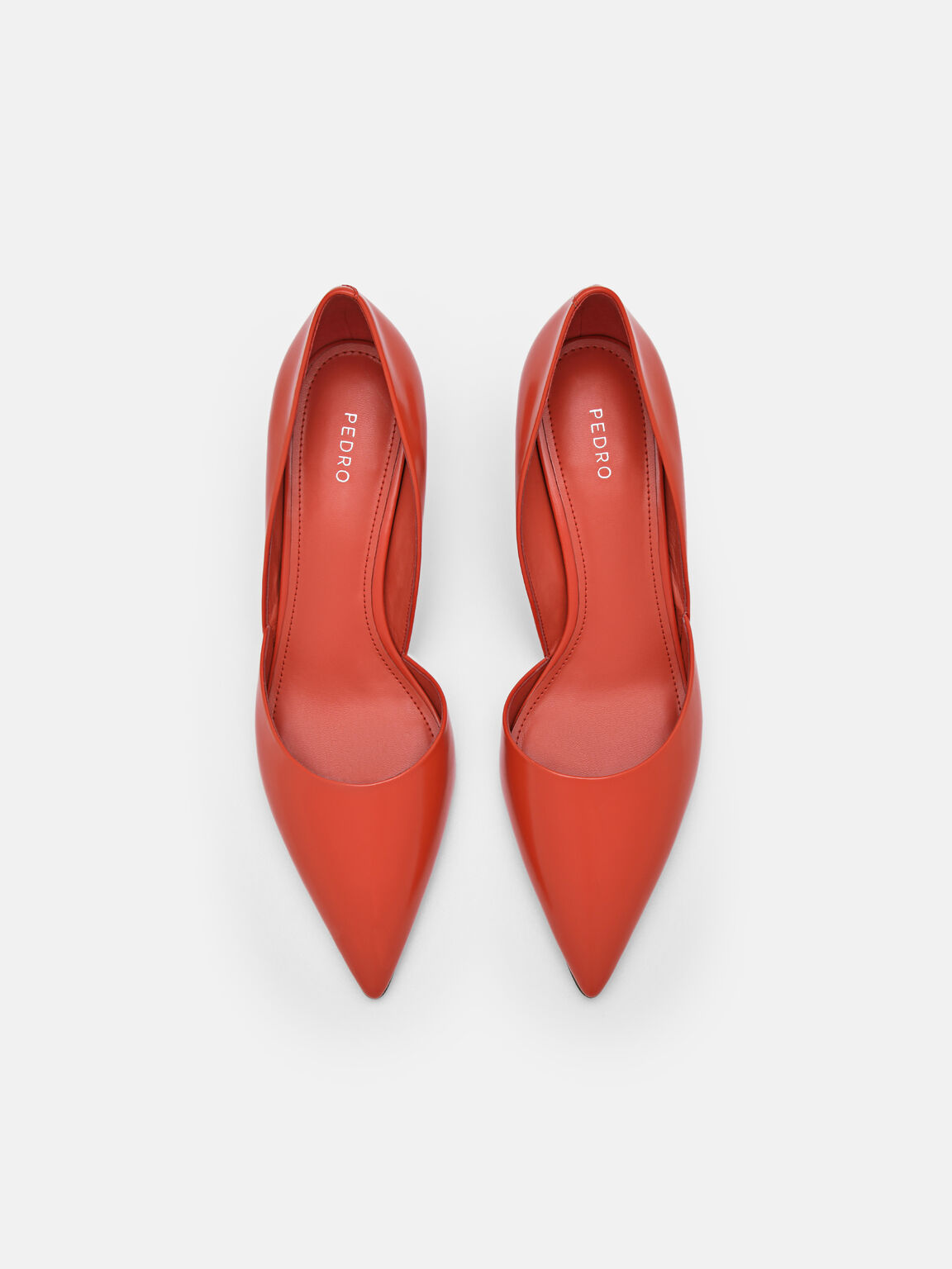 Giày cao gót mũi nhọn Rocco Leather Heel D'Orsay, Đỏ