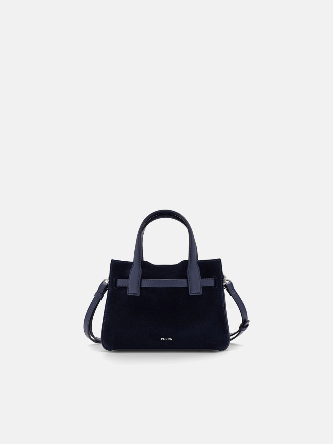 Danielle Small Leather Handbag, Dark Navy Suede, hi-res