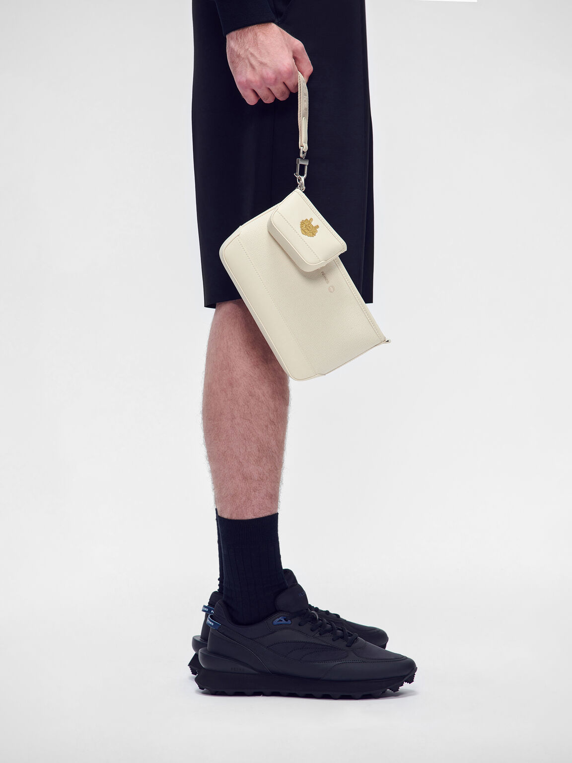 Túi đeo chéo phom chữ nhật Luc Canvas, Phấn, hi-res