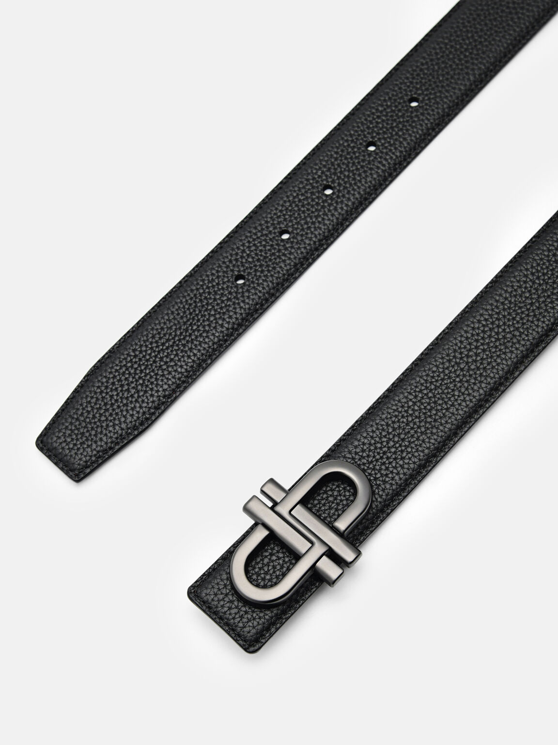 Thắt lưng bản vừa Icon Leather Reversible, Đen