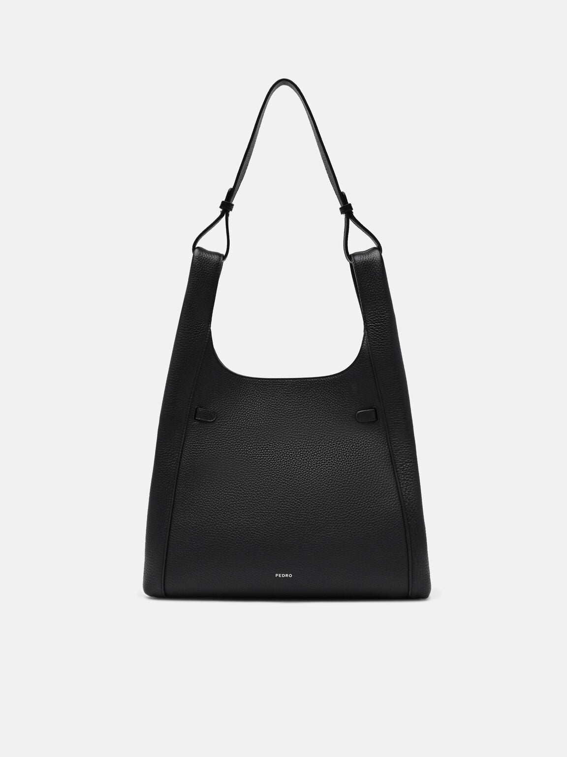 Danielle Large Leather Hobo Bag, Black Tumble, hi-res