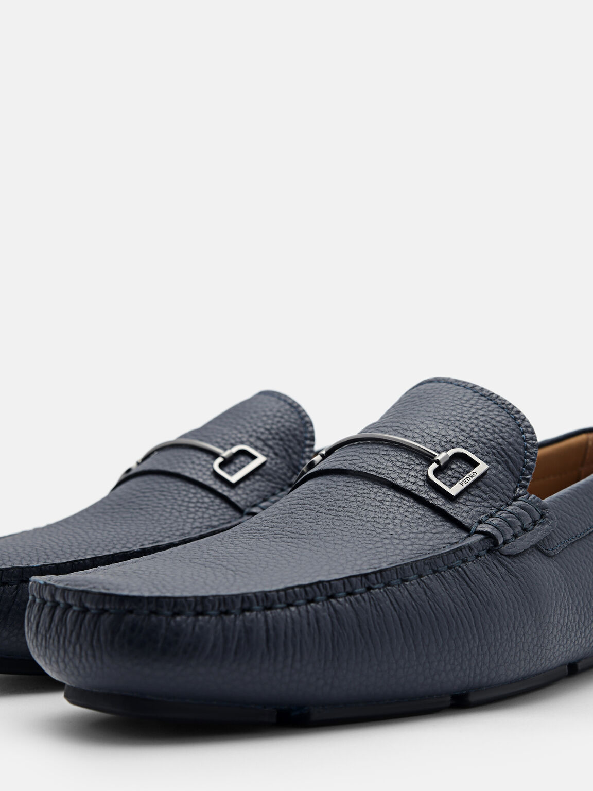 Casey Leather Driving Shoes, Navy, hi-res