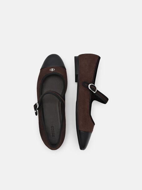 Gi&agrave;y b&uacute;p b&ecirc; đế thấp Alina, Dark Brown Suede, hi-res