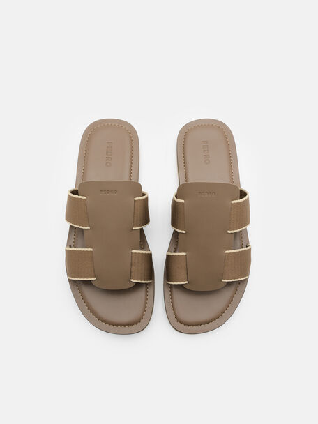 Grosgrain Band Sandals, Brown, hi-res