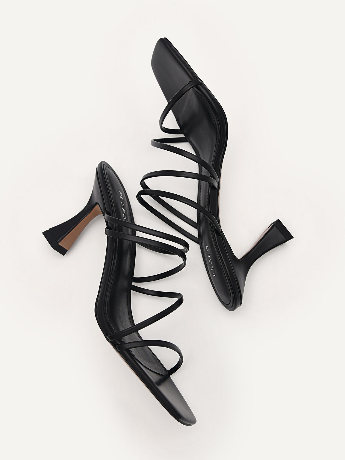 Strappy Heel Sandals - Black, Black, hi-res