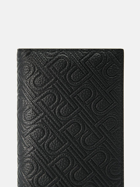 Ví dài phom chữ nhật Embossed Leather, Đen