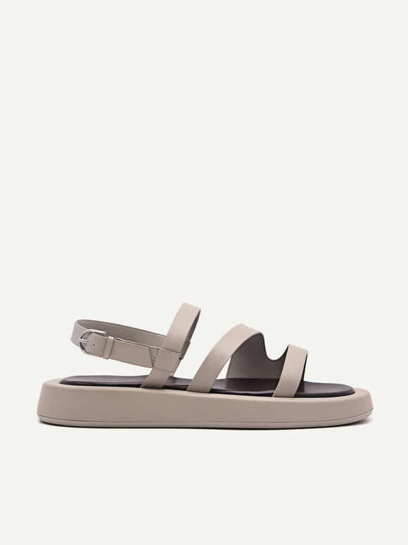 Cube Strappy Sandals, Taupe, hi-res