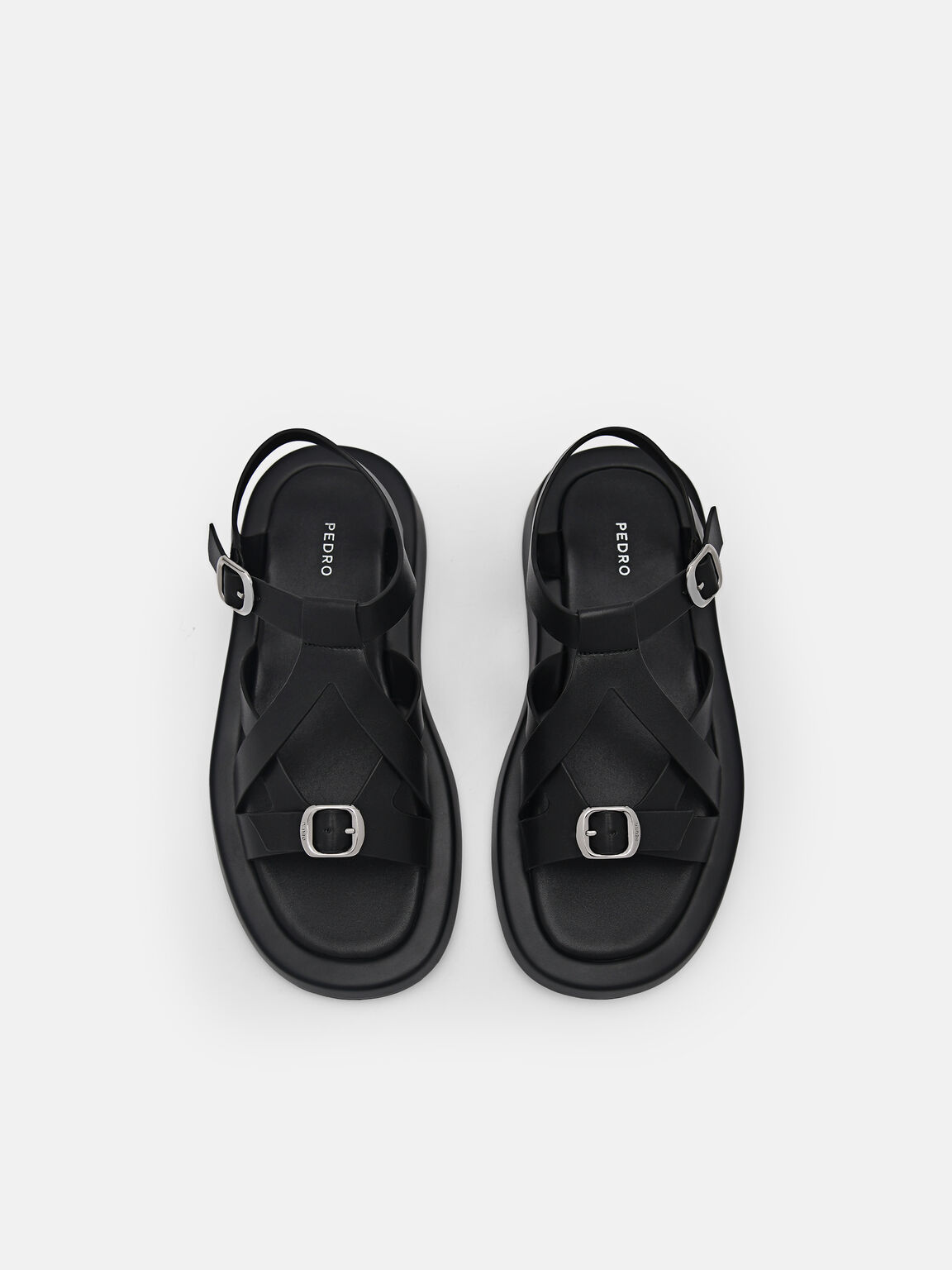 Eden Ankle Strap Sandals, Black
