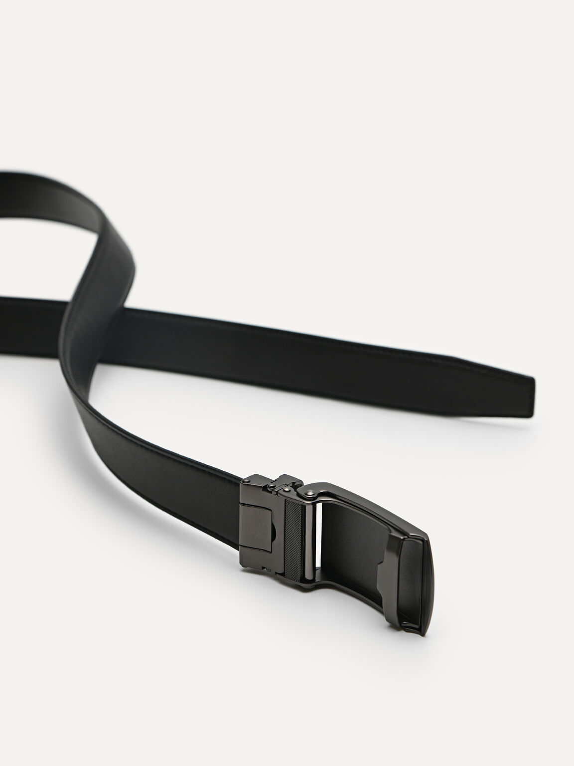 Leather Reversible Automatic Belt, Black, hi-res