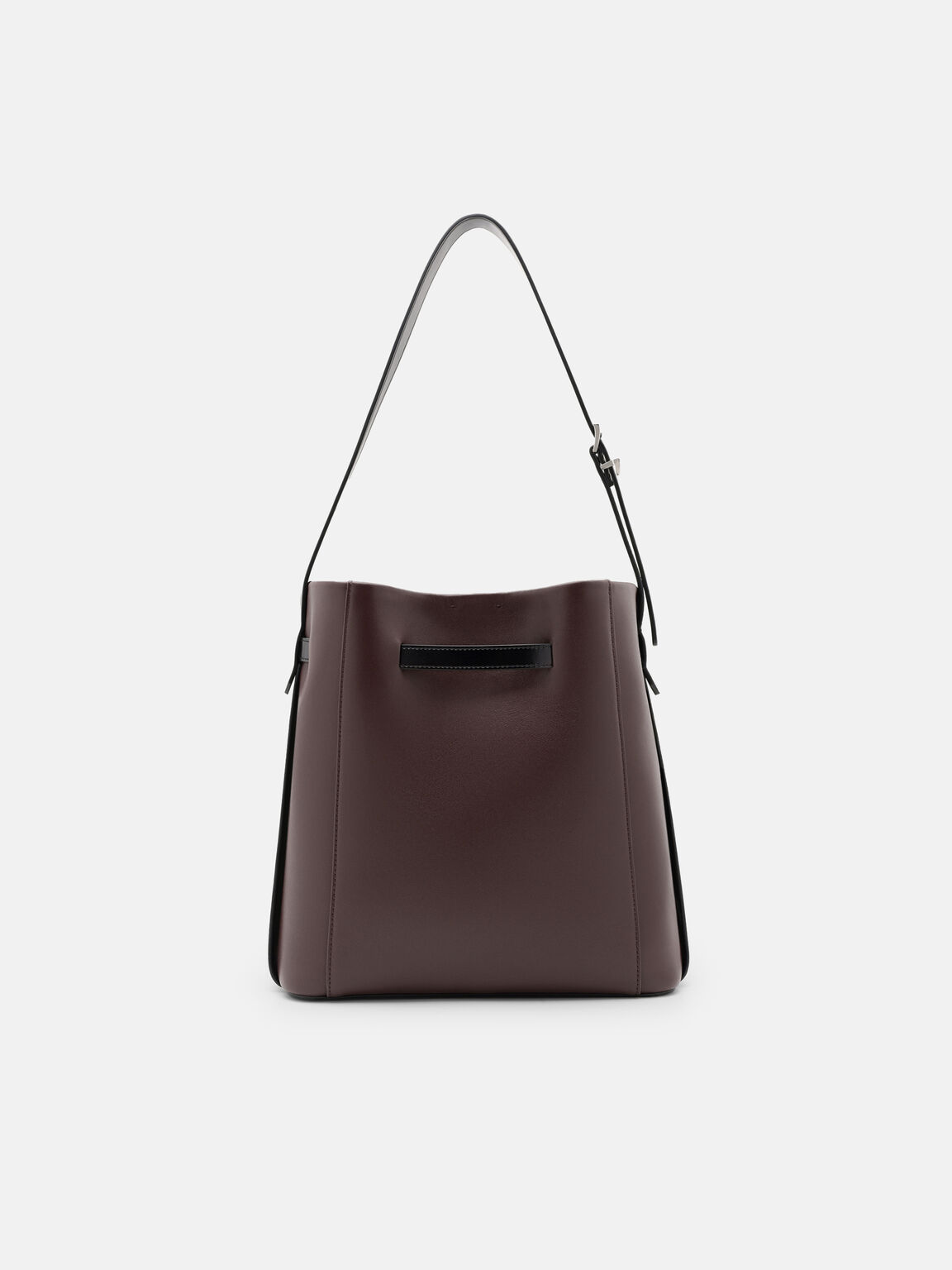 Jatte Belt Leather Bucket Bag, Burgundy, hi-res