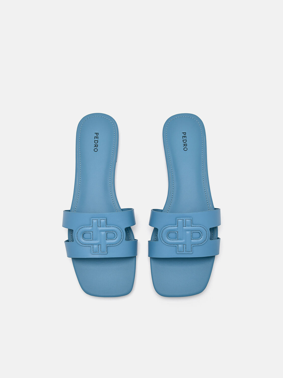 PEDRO Icon Leather Slip-On Sandals, Slate Blue, hi-res