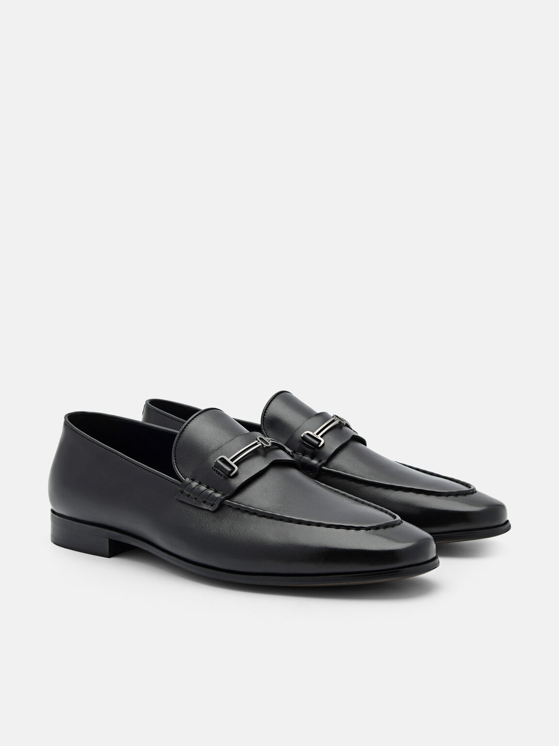 Anthony Leather Loafers, Black, hi-res