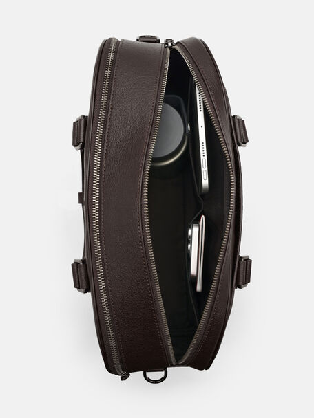 T&uacute;i x&aacute;ch Tate Leather, Espresso Brown Embossed, hi-res