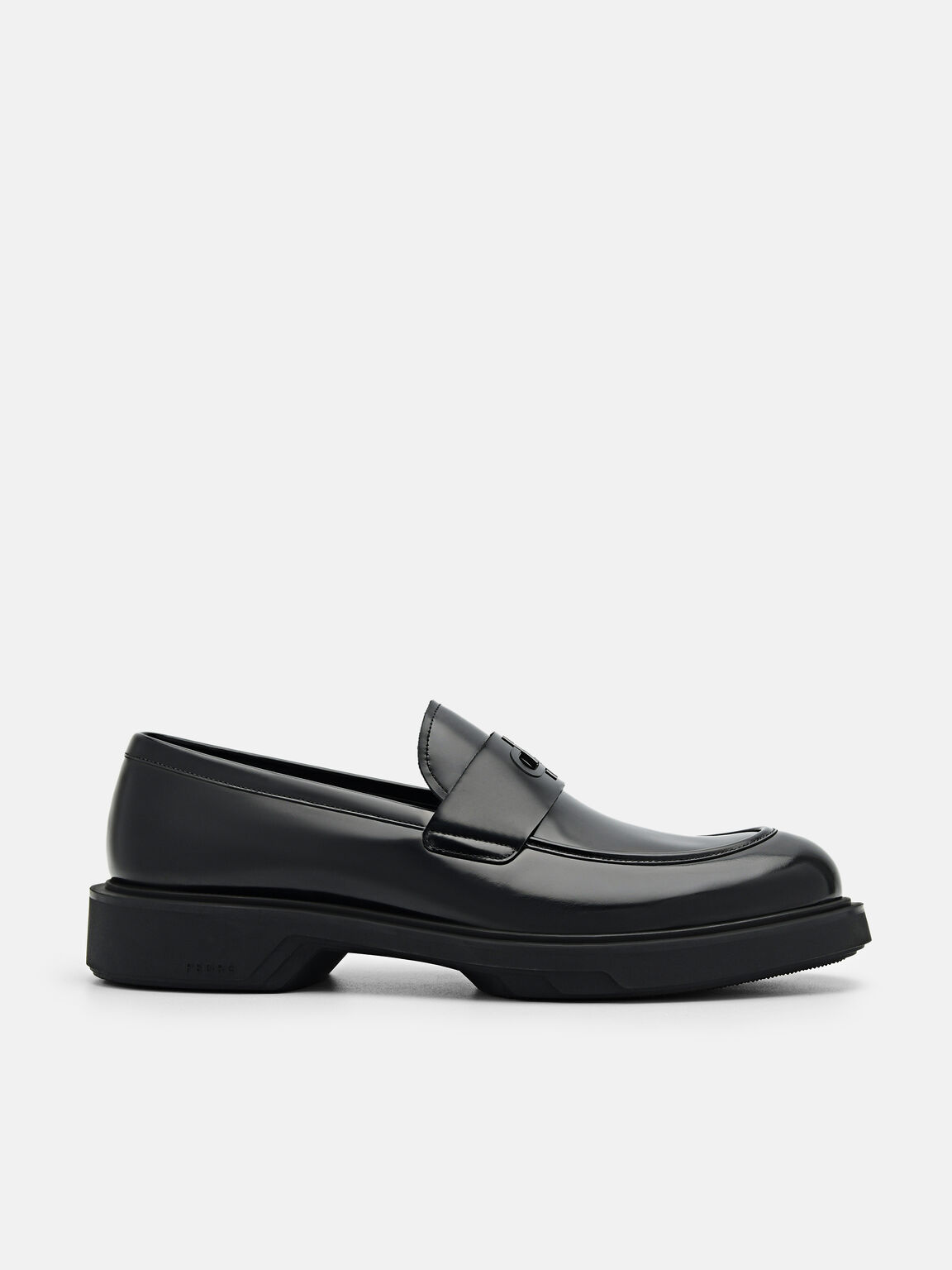 PEDRO Icon Loop Leather Penny Loafers, Black, hi-res