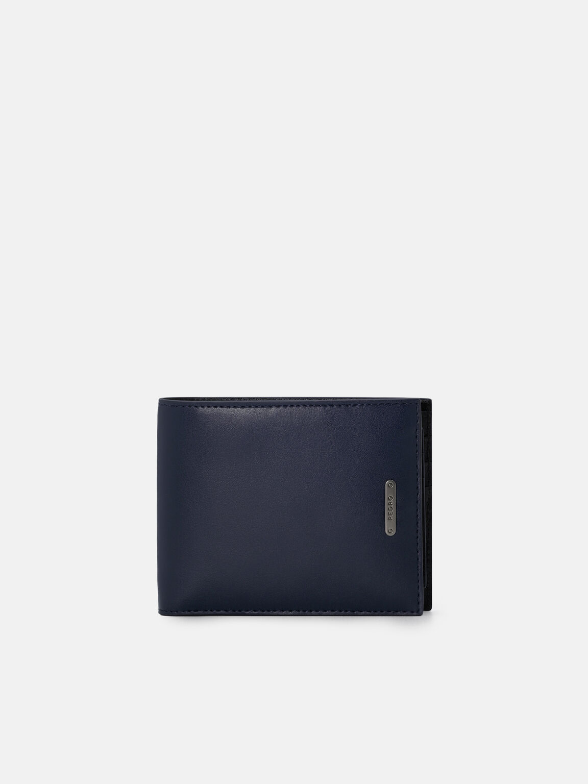 V&iacute; ngắn gập đ&ocirc;i Leather, Xanh Navy, hi-res