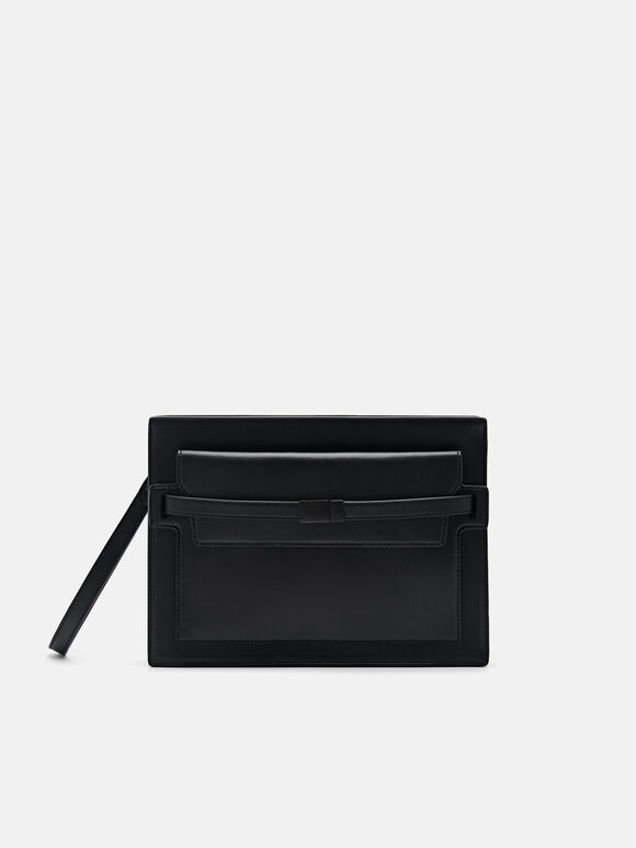 Hopper Clutch Bag, Black, hi-res