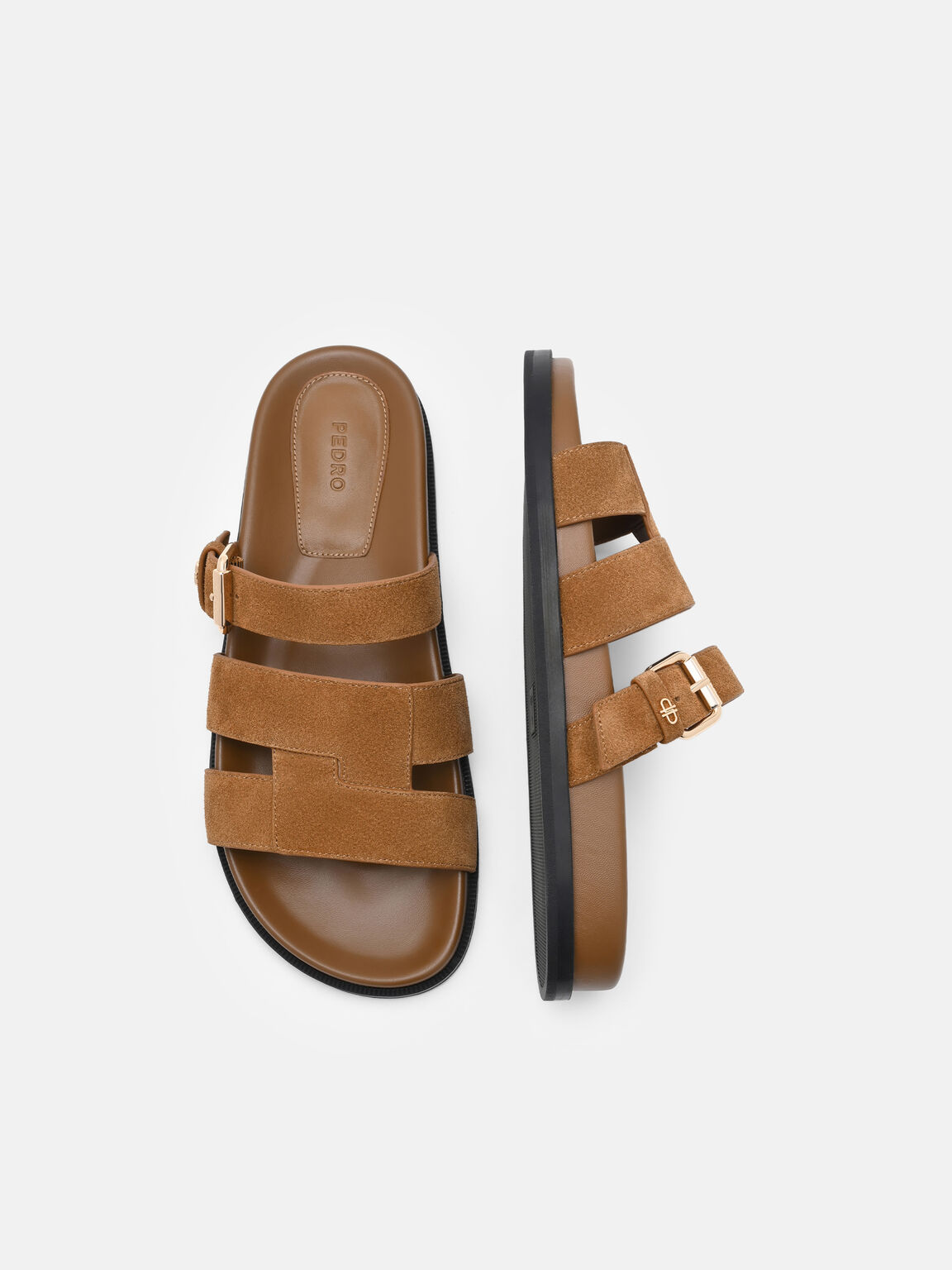 Iza Suede Sandals, Cognac, hi-res