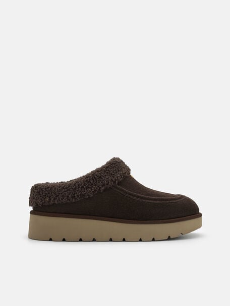 Feliz Suede Mules, Dark Brown, hi-res