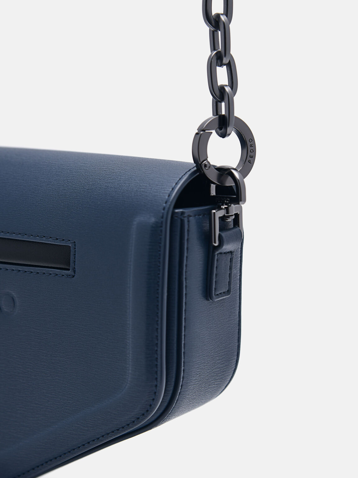 Taper Leather Mini Sling Bag, Navy, hi-res