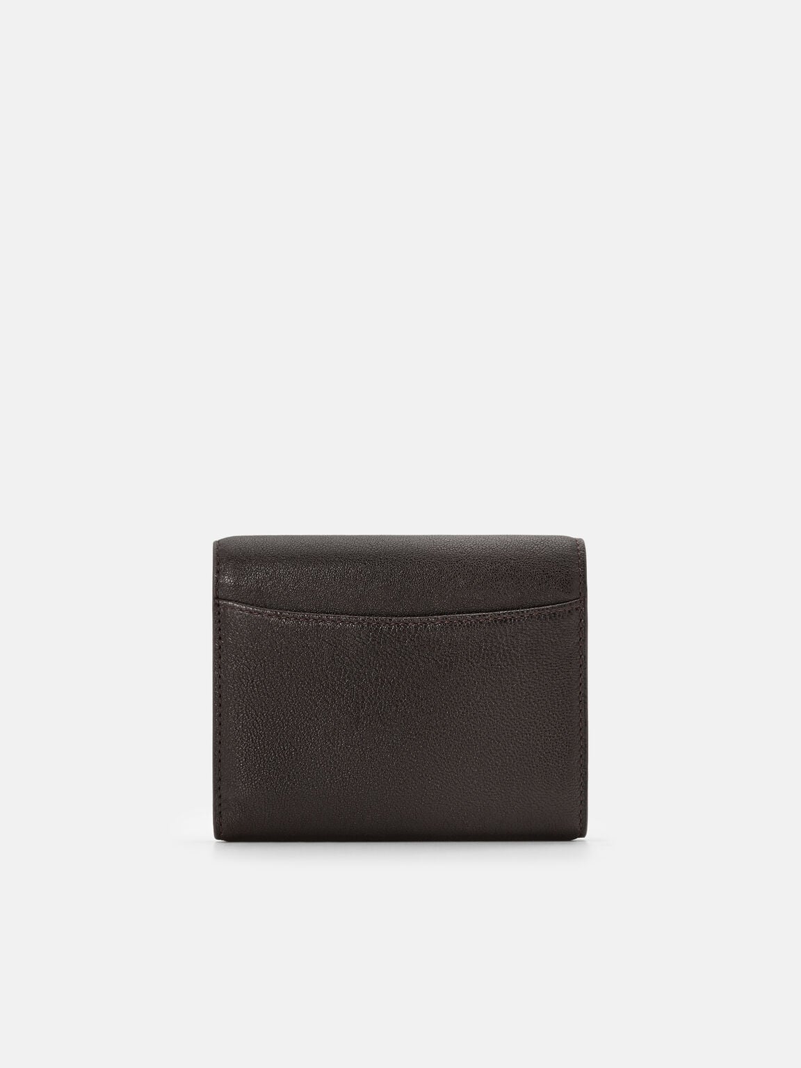 Leather Tri-Fold Wallet, Dark Brown, hi-res