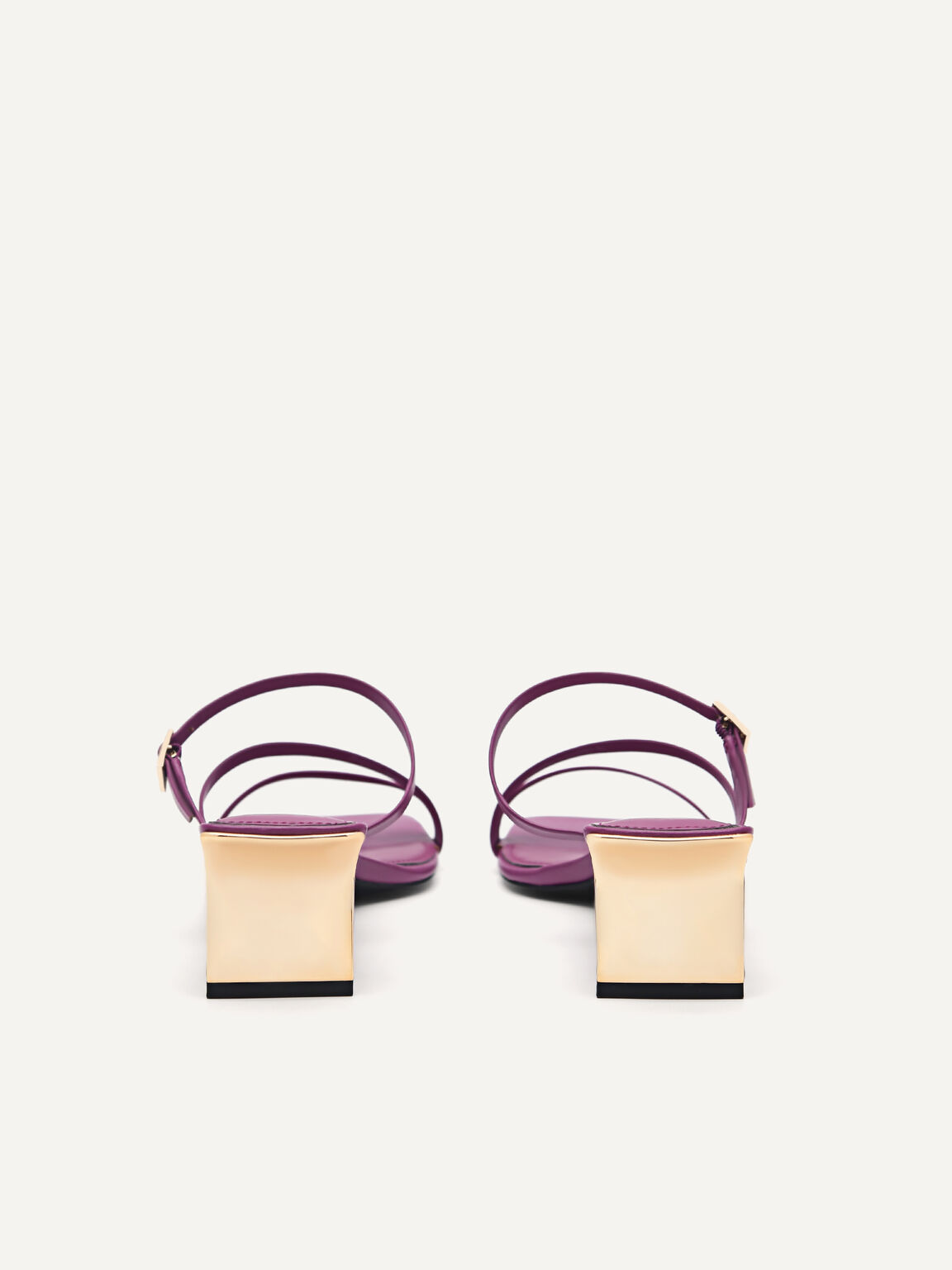 Giày sandals cao gót quai mảnh mũi vuông thời trang, Tím, hi-res
