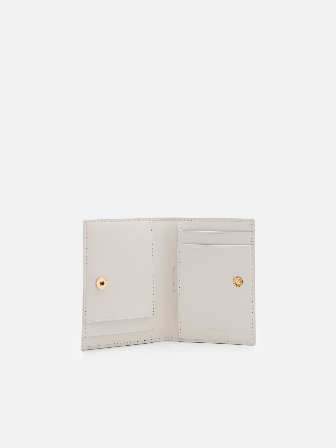 Leather Bi-Fold Card Holder, Chalk, hi-res