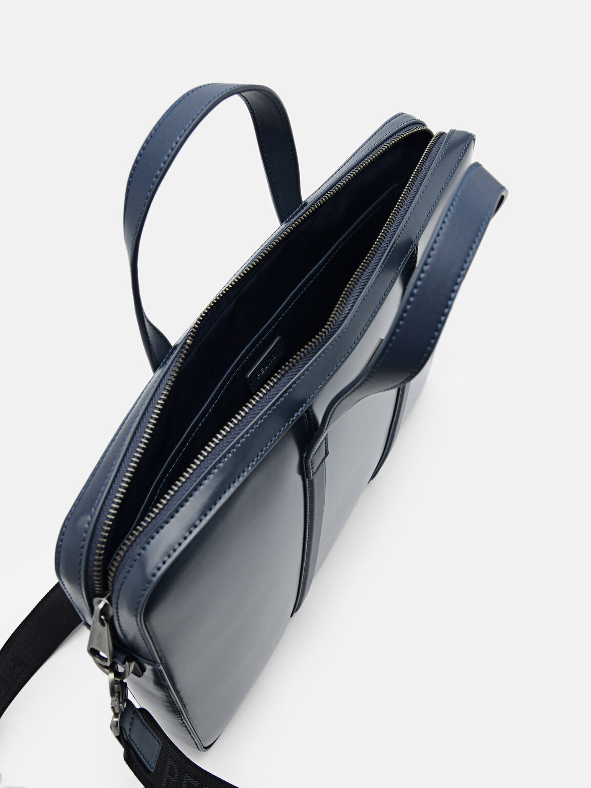 Allen Leather Briefcase, Navy, hi-res