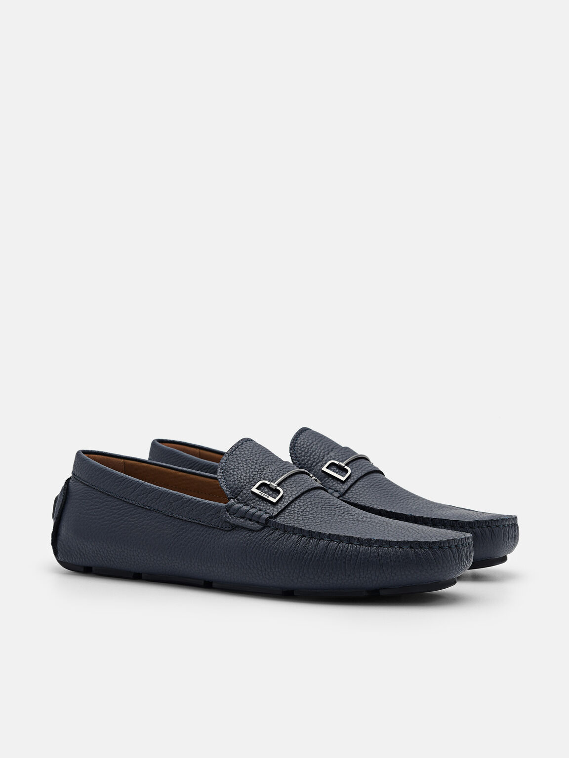 Casey Leather Driving Shoes, Navy, hi-res