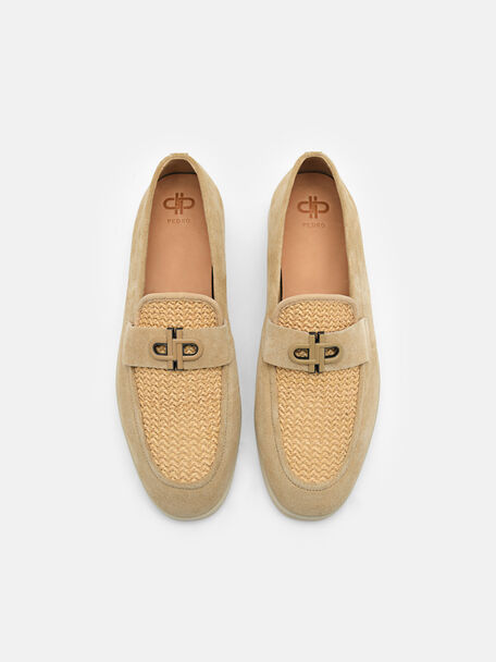 PEDRO Icon Suede Loafers, Sand, hi-res