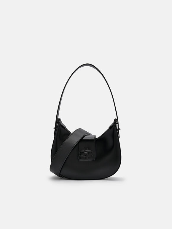 PEDRO Icon Leather Hobo Bag, Black, hi-res