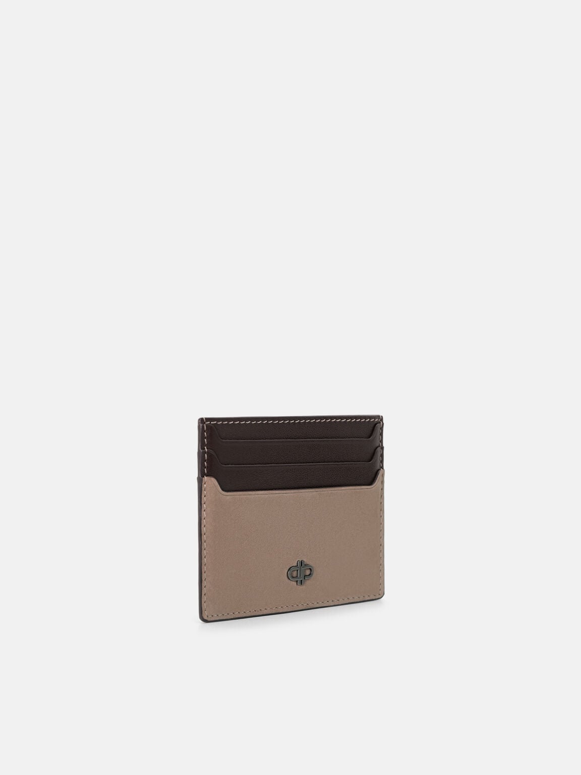 Leather Card Holder, Taupe, hi-res