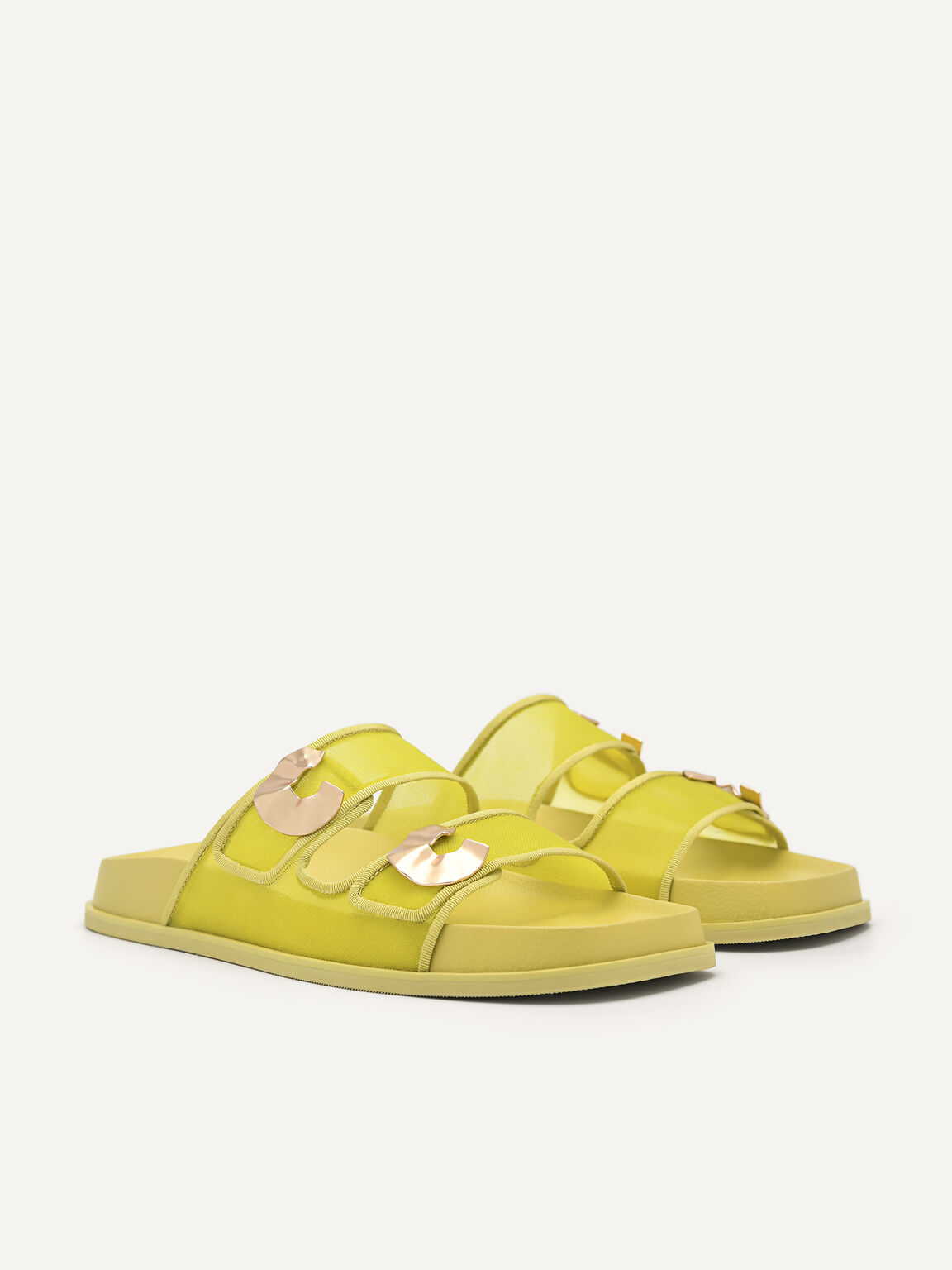 Iris Strap Sandals, Yellow, hi-res