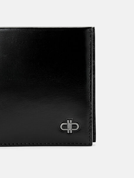 Ví ngắn gập đôi Icon Leather Bi-Fold, Đen