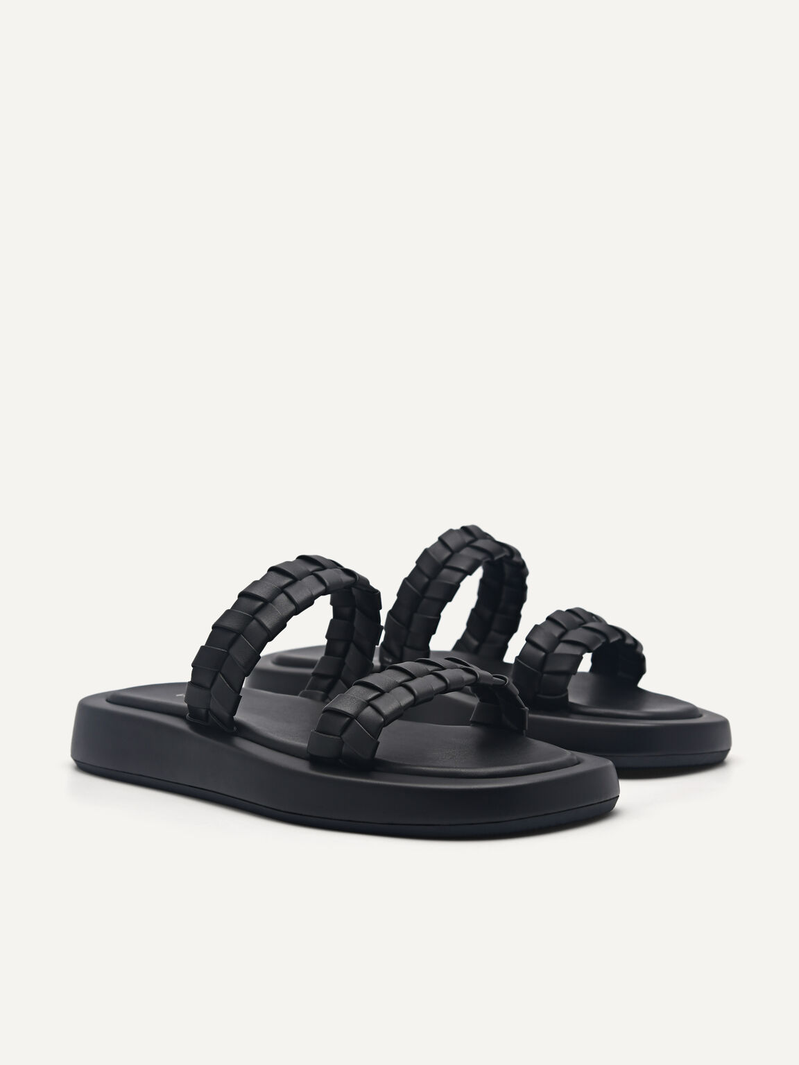 Palma Woven Sandals, Black, hi-res