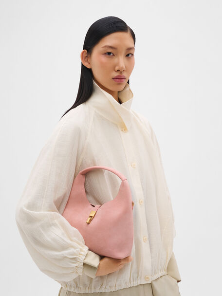 T&uacute;i x&aacute;ch h&igrave;nh b&aacute;n nguyệt Hitch, Pink Suede, hi-res