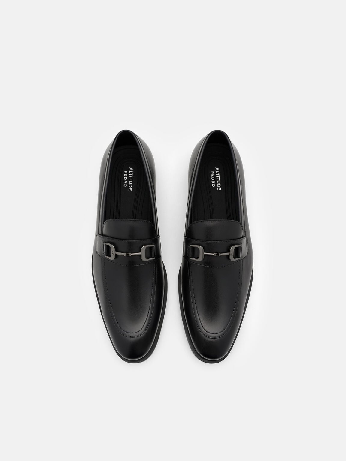 Altitude Lightweight Leather Horsebit Loafers, Black Burnish, hi-res