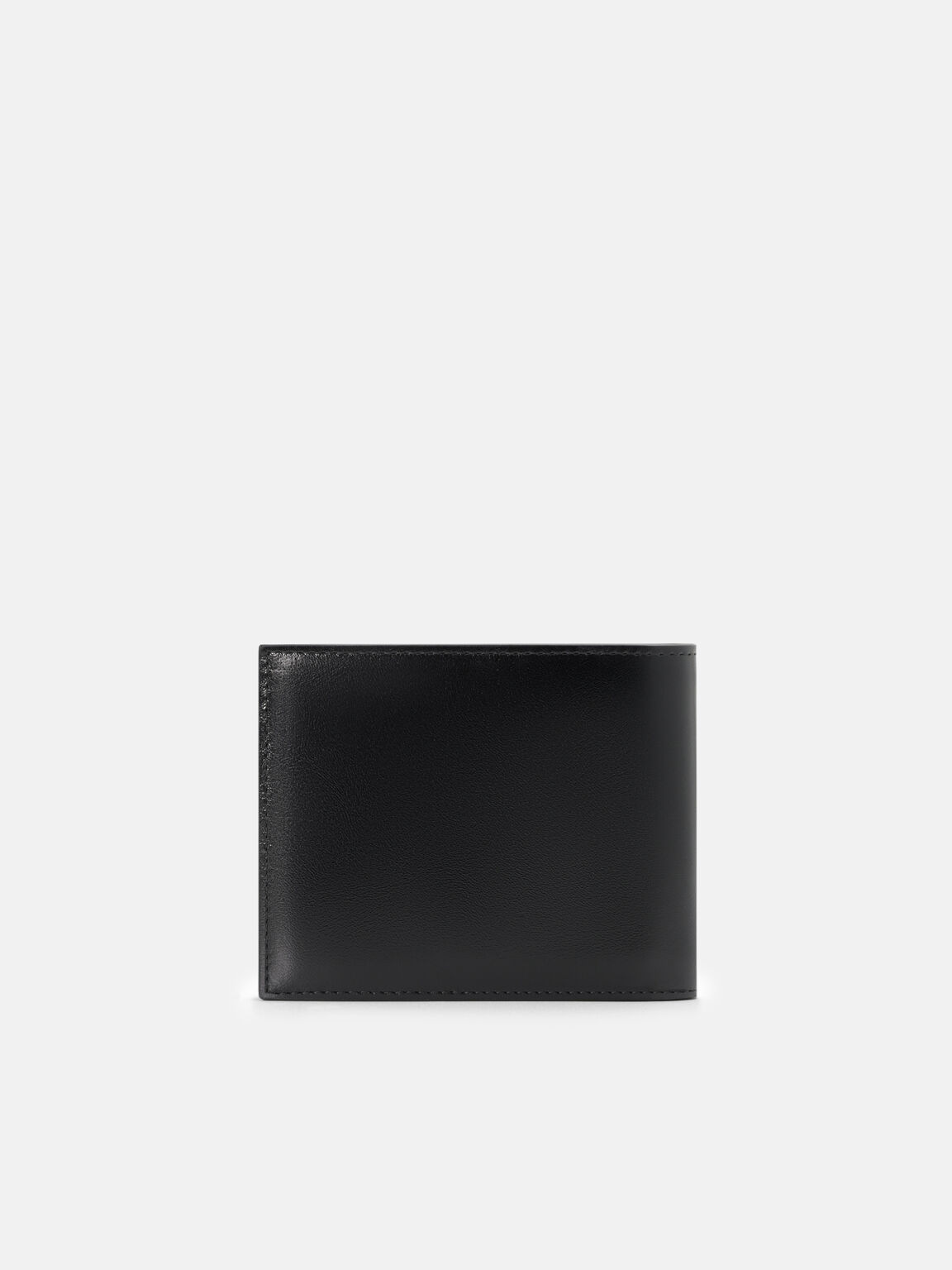 V&iacute; ngắn gập đ&ocirc;i Leather, Đen, hi-res