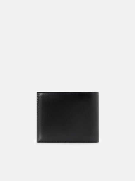 V&iacute; ngắn gập đ&ocirc;i Leather, Đen, hi-res