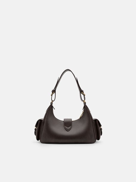 Ilena Shoulder Bag, Dark Brown, hi-res